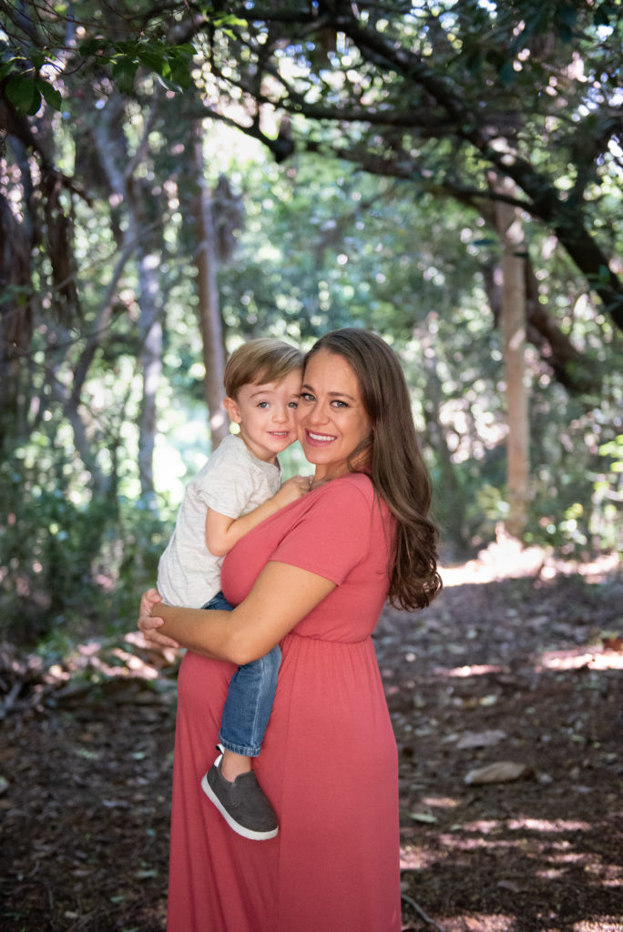 Mom and son cheek to cheek