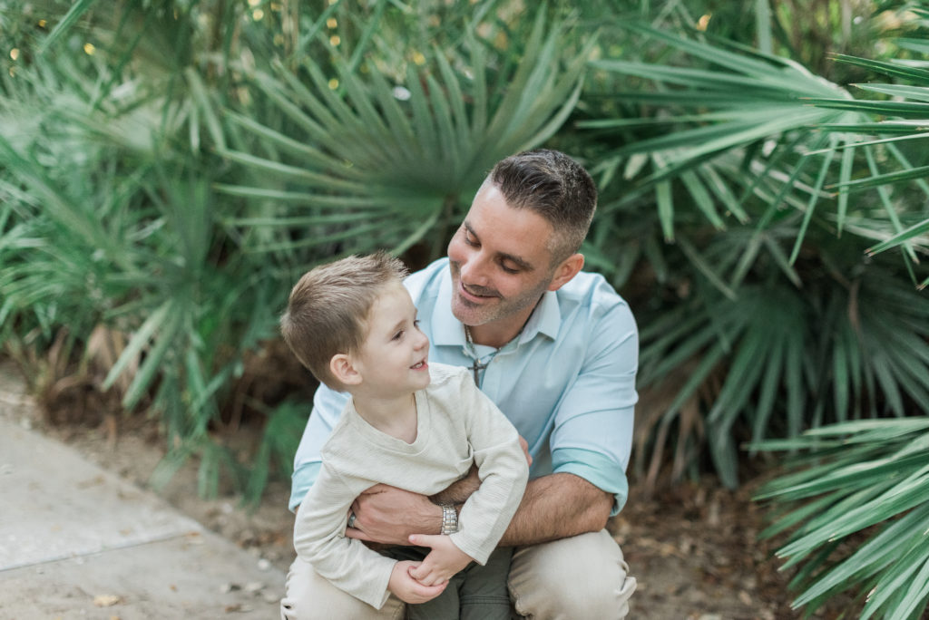 Dad and son snuggling