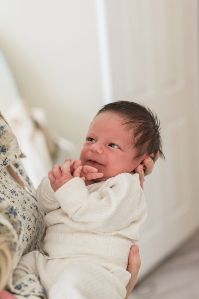 Baby looking at mom