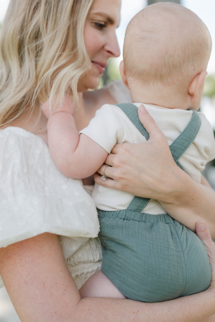 Detail of mom holding baby