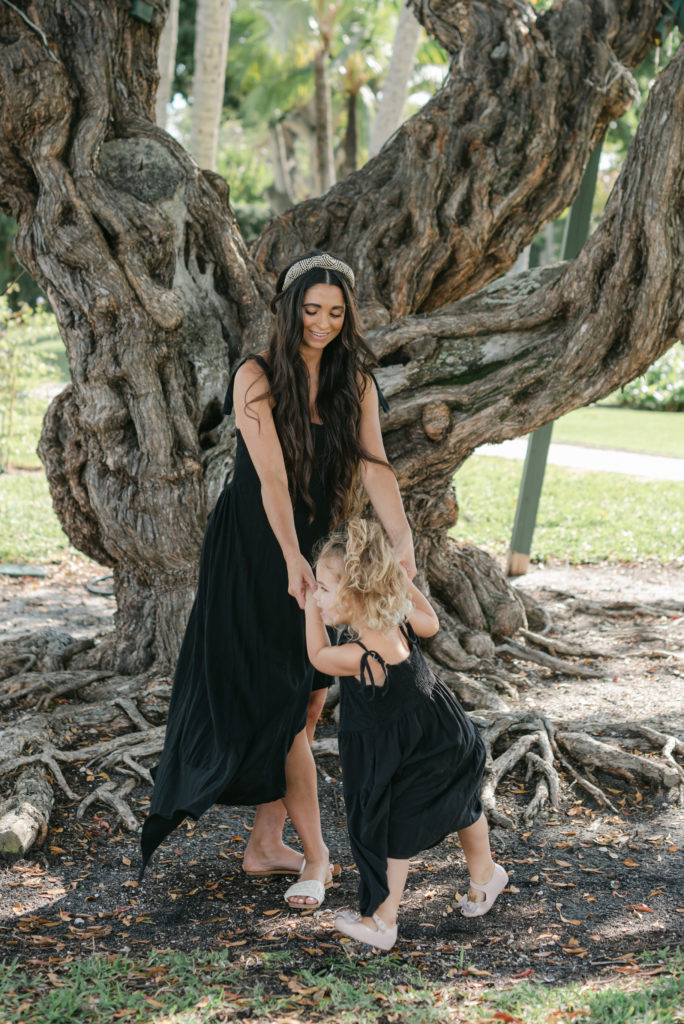 Mom and daughter dancing