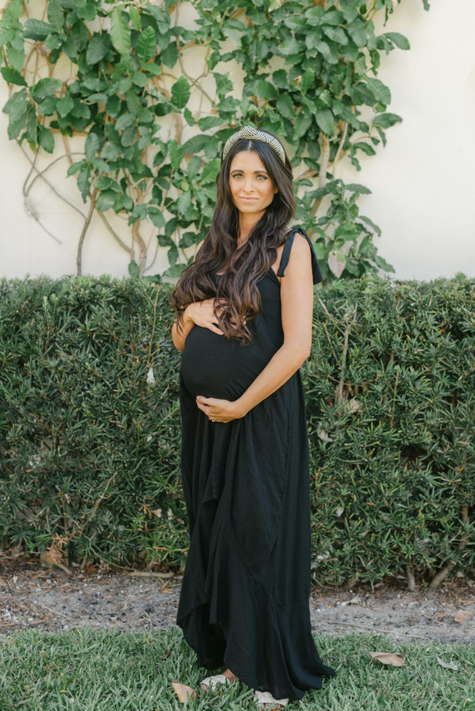 Mom holding belly