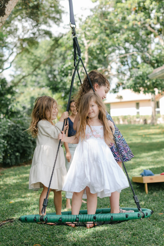 Girls on a swing