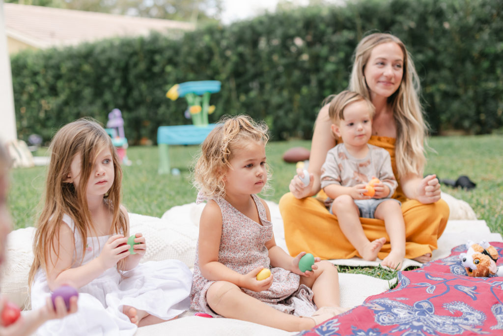 Close up of girls with egg shakers