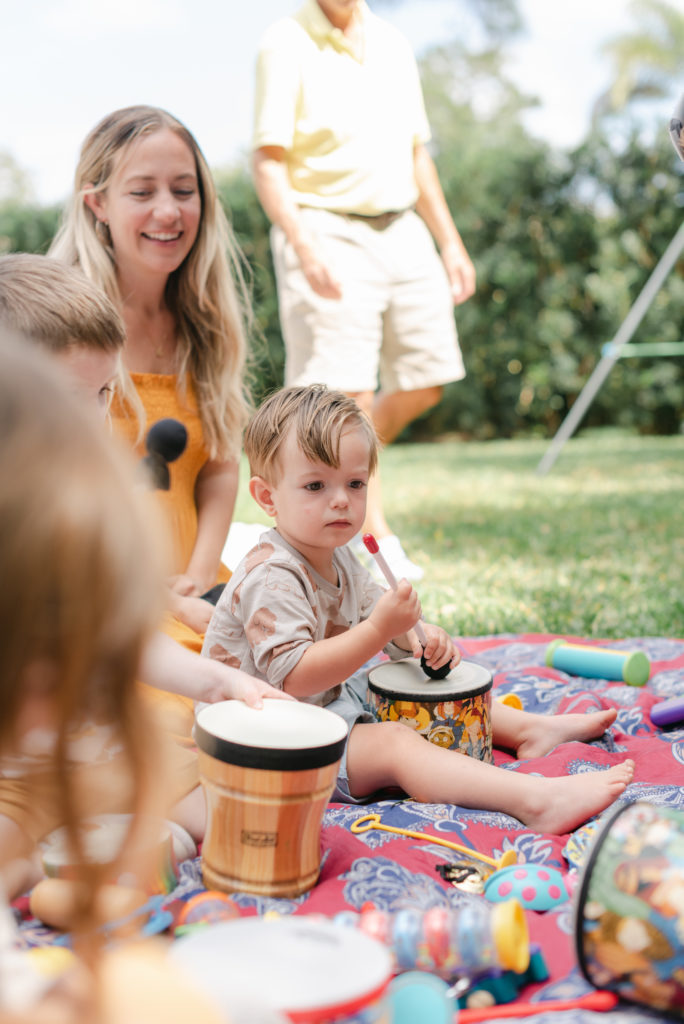 Playing the drums