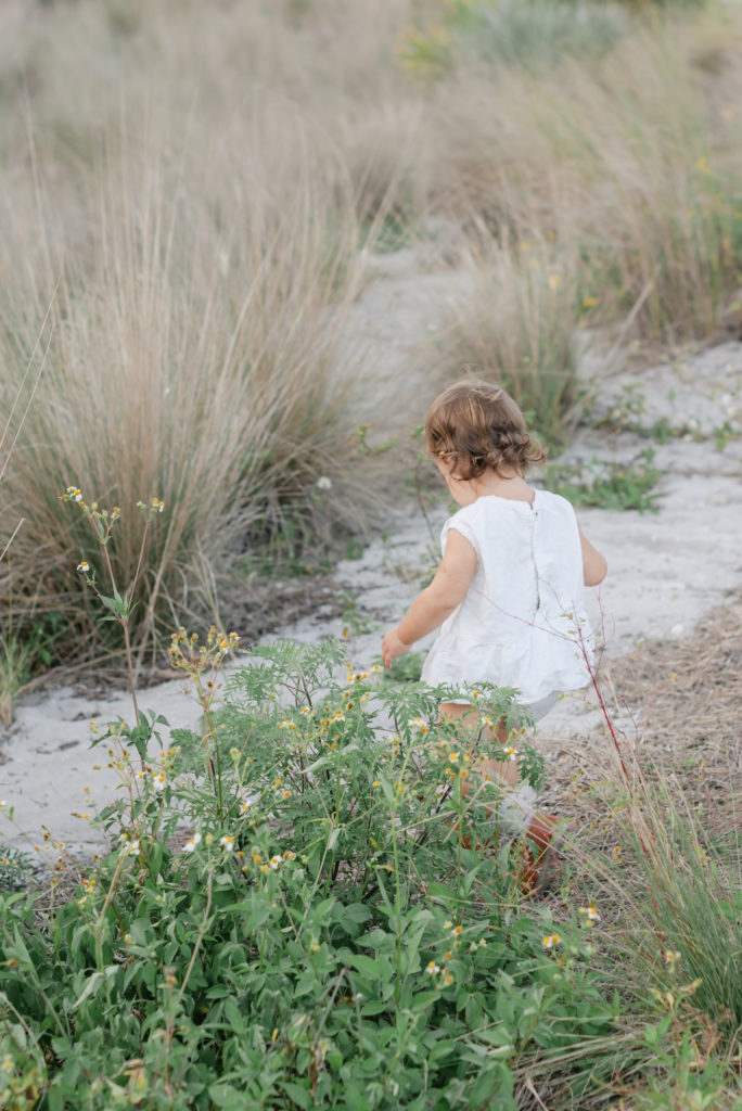 Baby girl exploring