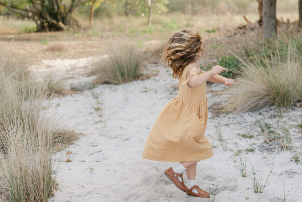 Daughter spinning around