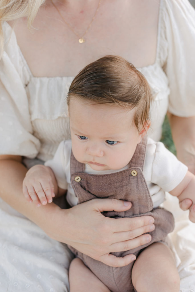 Baby boy close up details