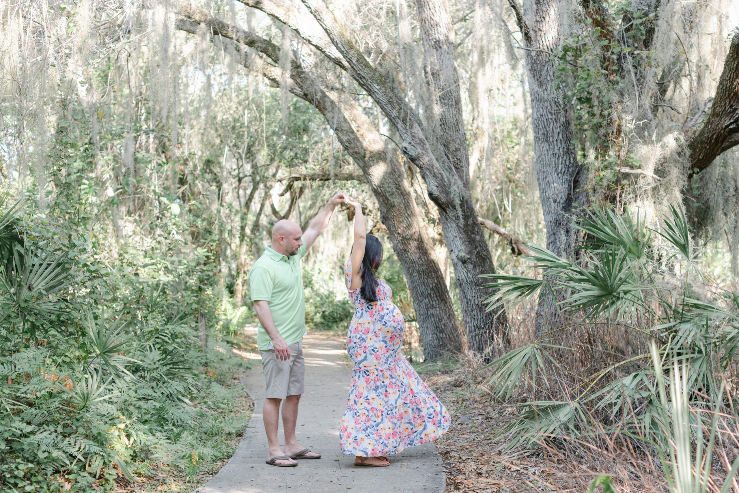 Dad twirling mom