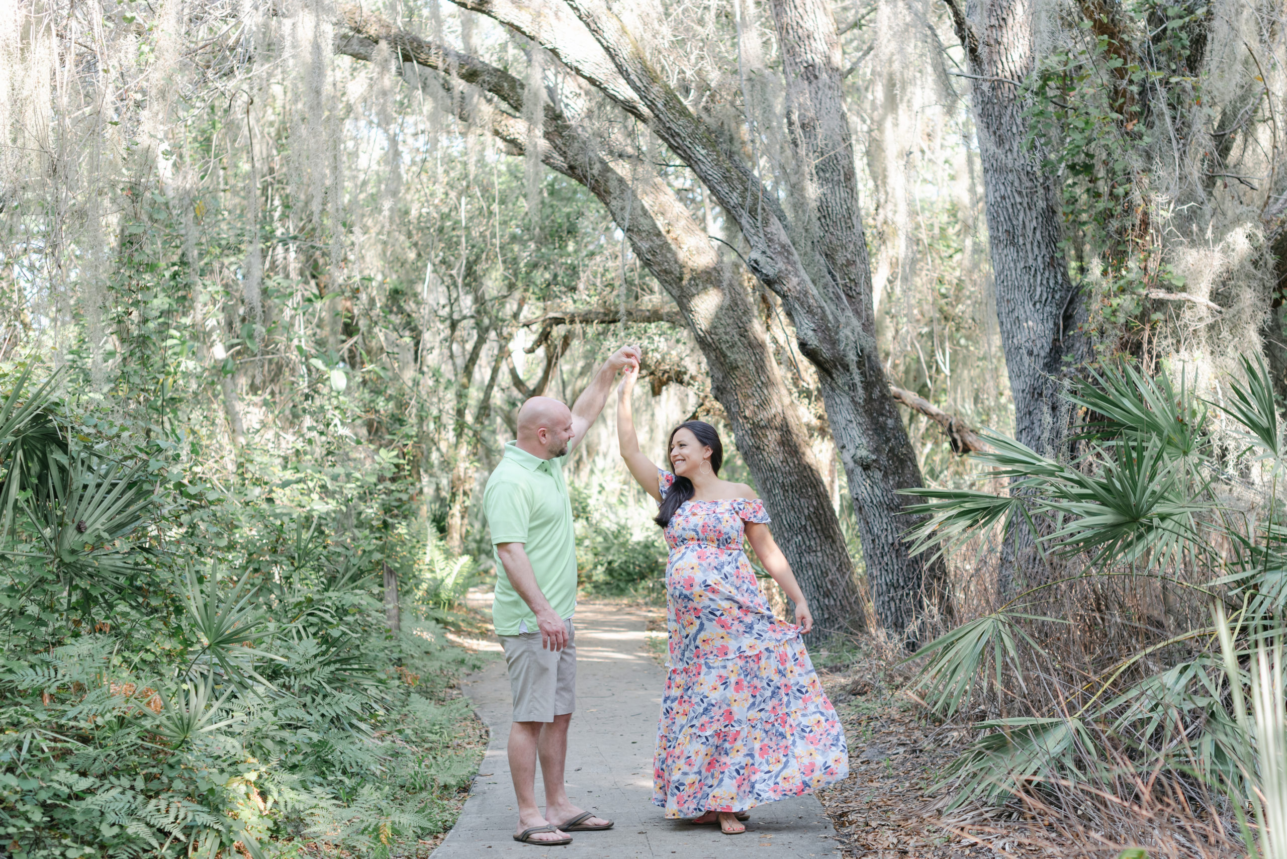 Dancing, smiling at each other