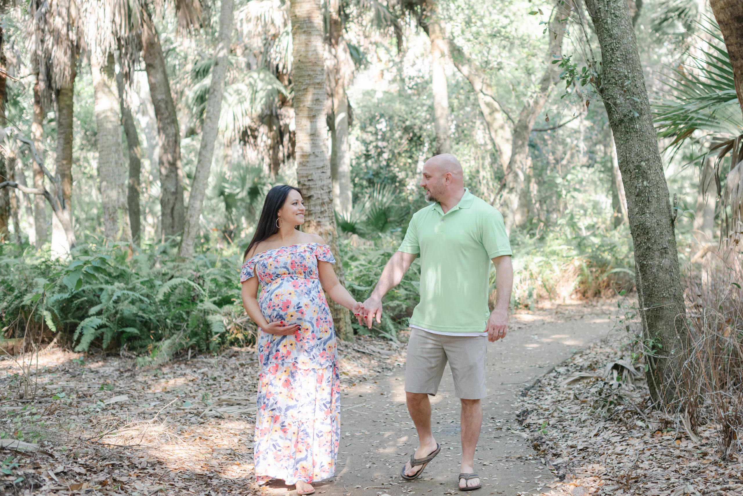 Mom and dad walking, holding hands