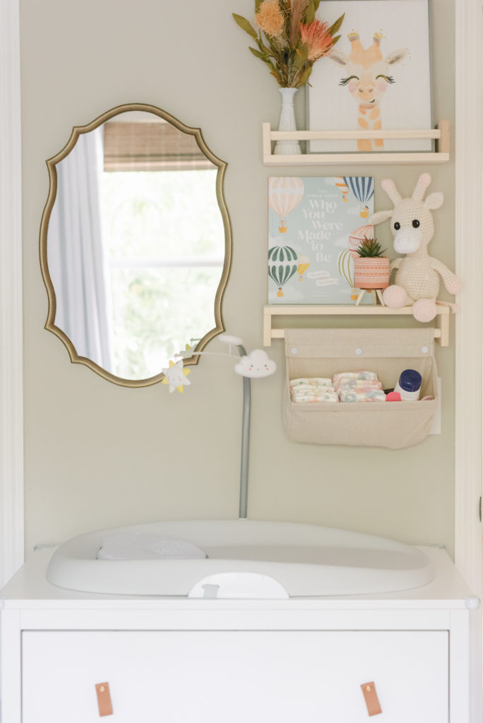 Mirror and shelf nursery details