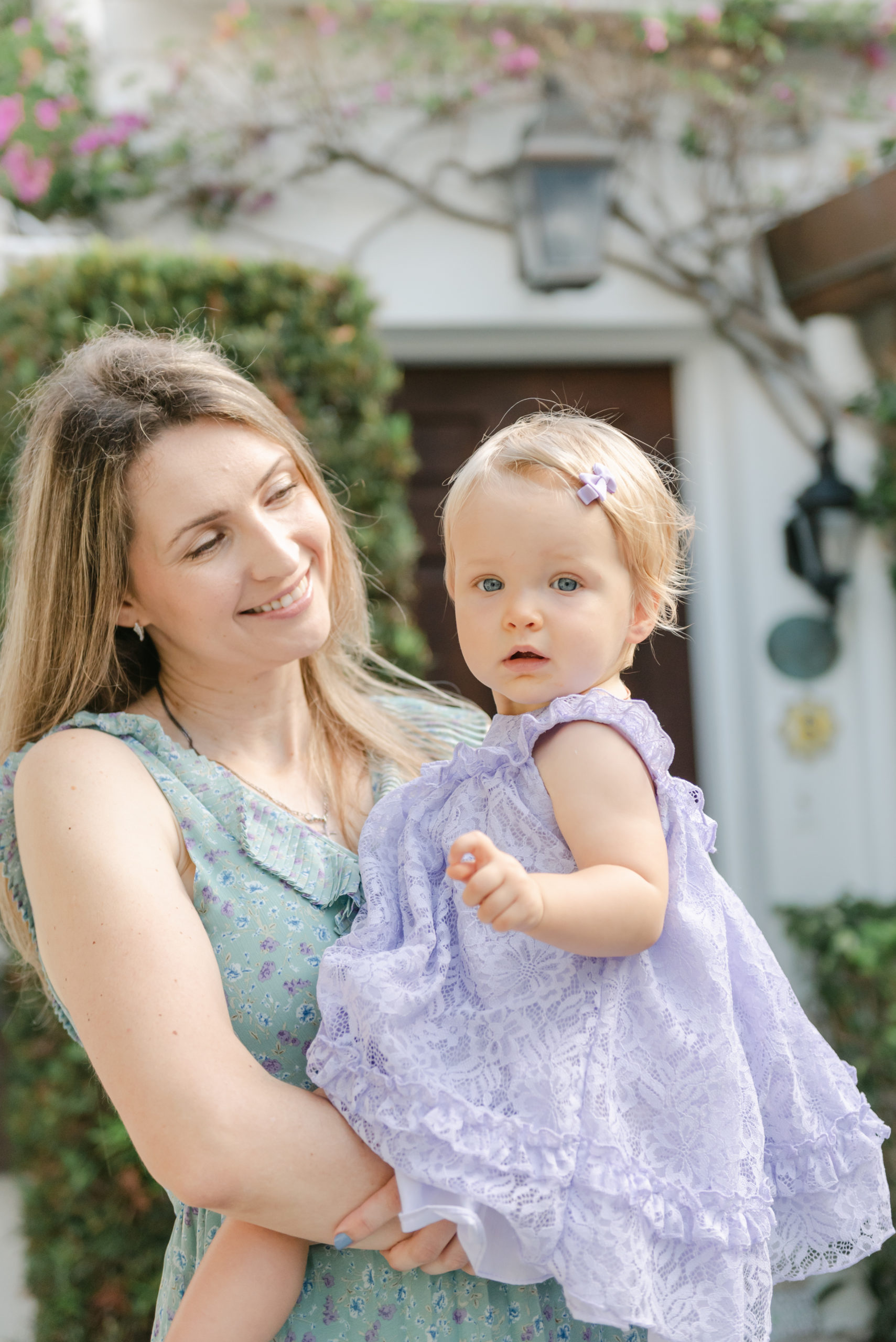 Mom looking at daughter