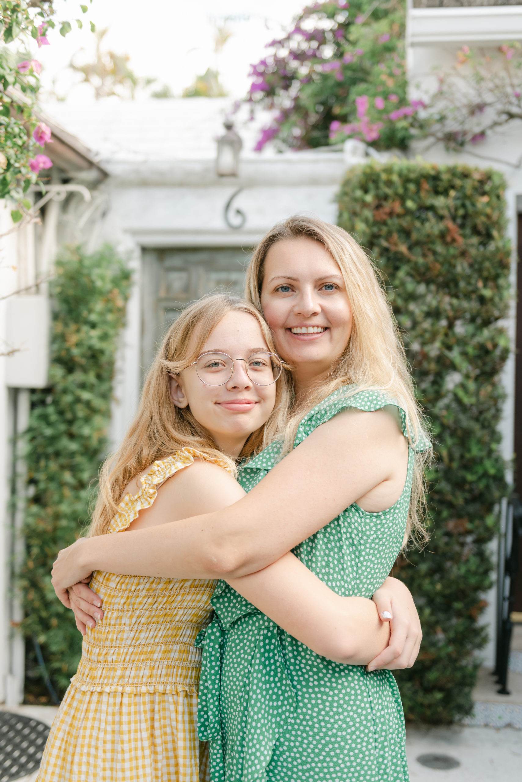 Mom and daughter hugging