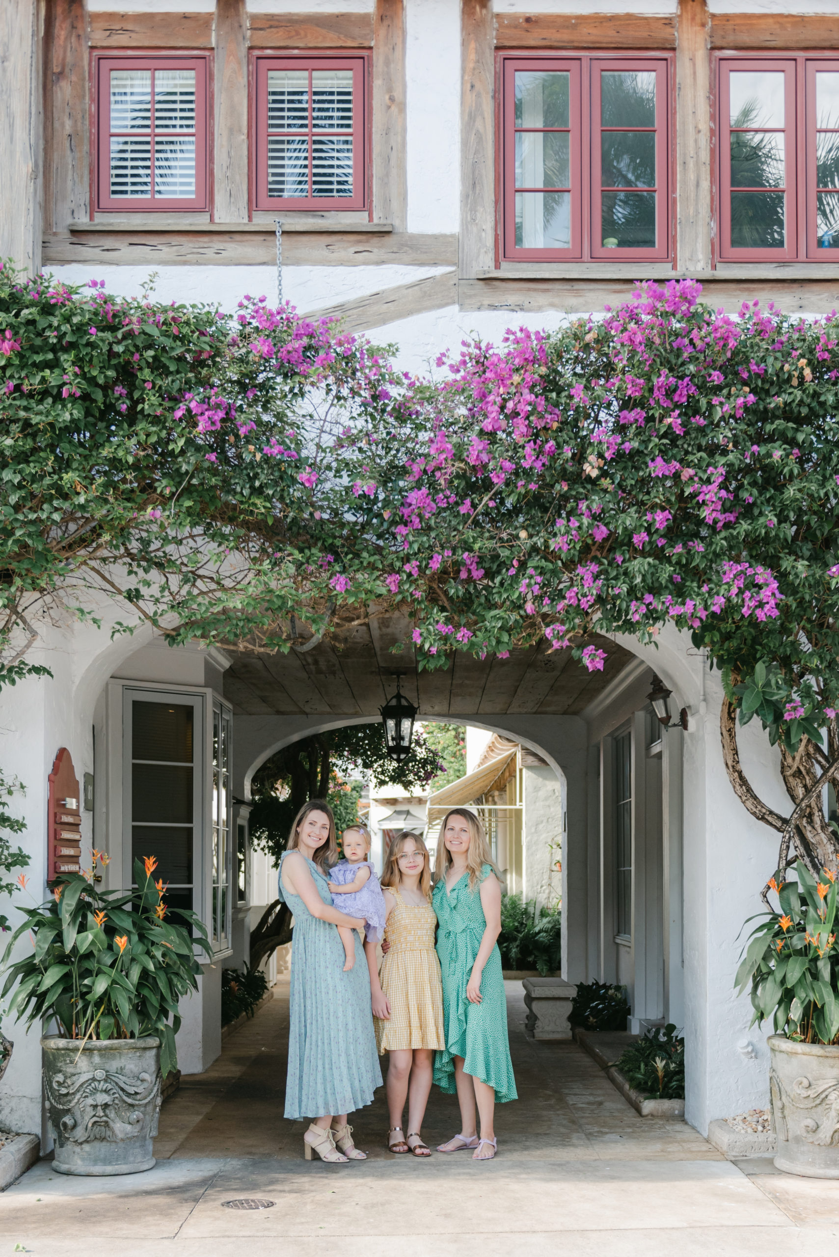 Family under the archway