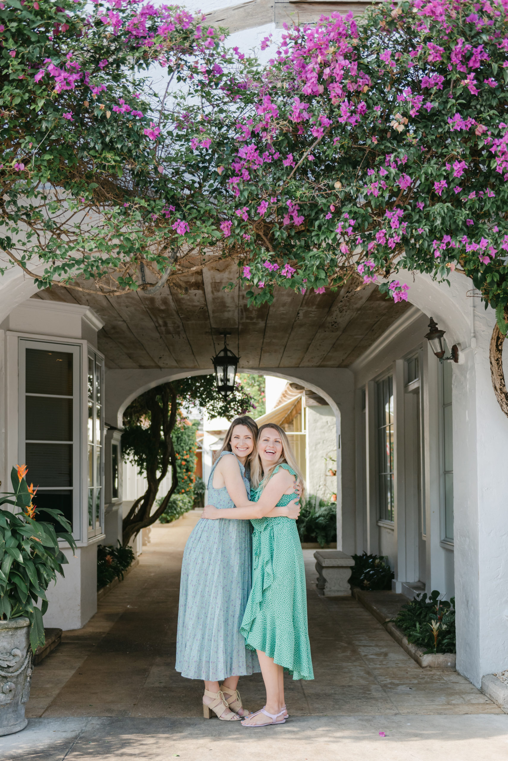 Sisters hugging