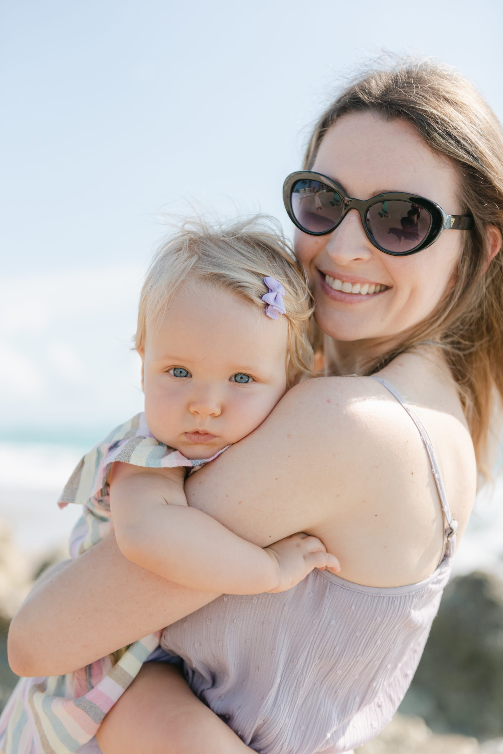 Close up of mom and daughter