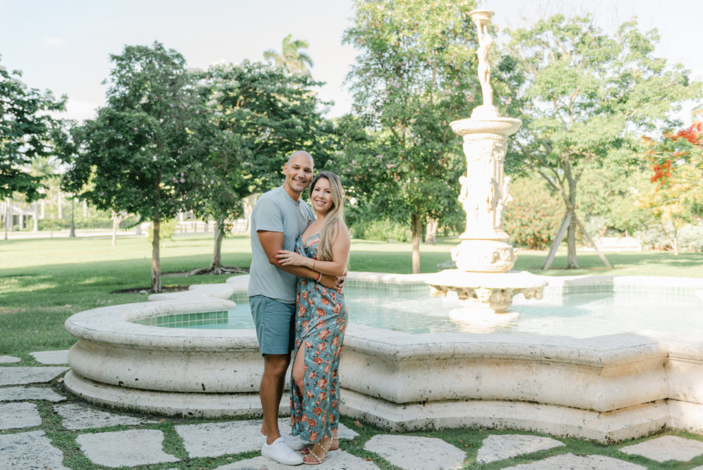 Mom and dad by the fountain