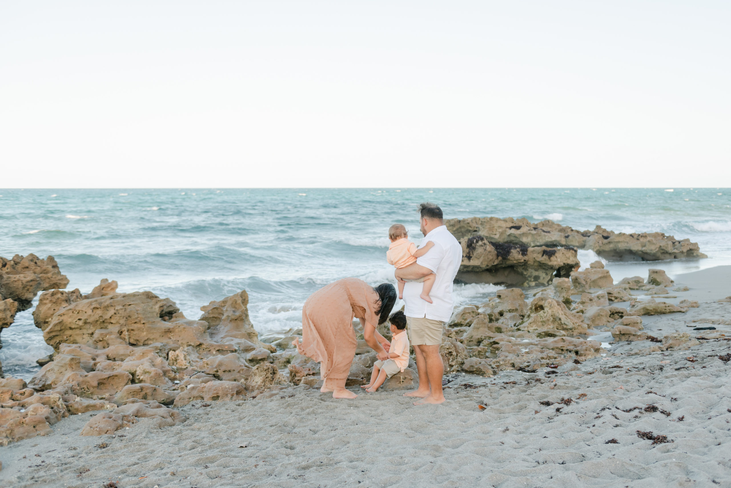 Family by the water