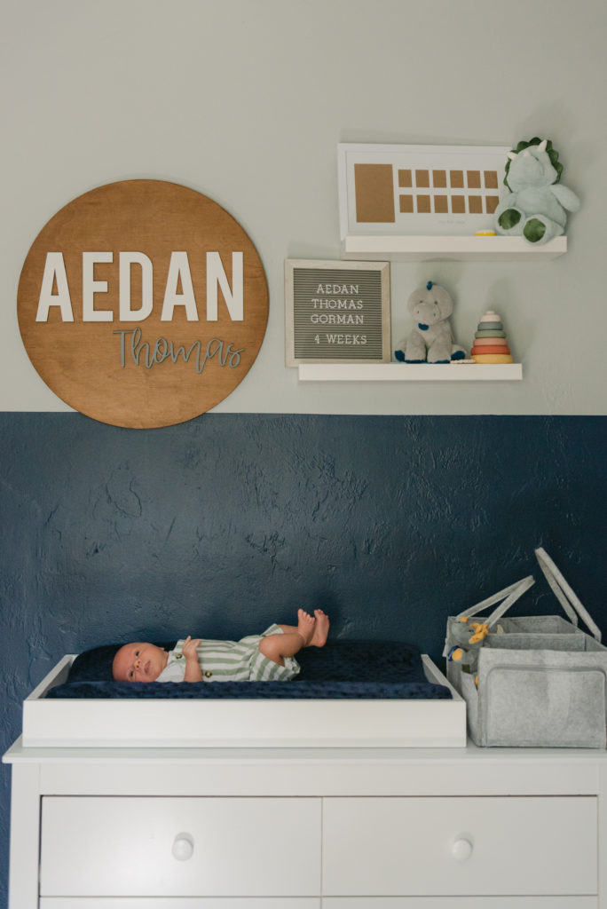 Baby on changing table