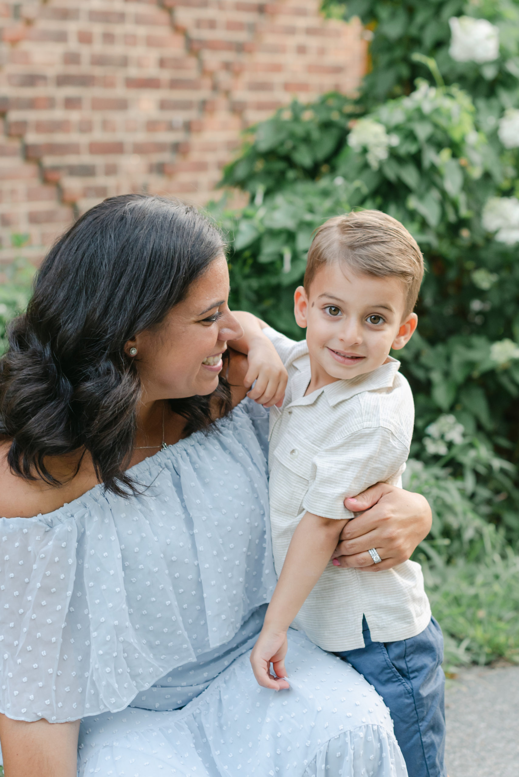 Mom looking at son