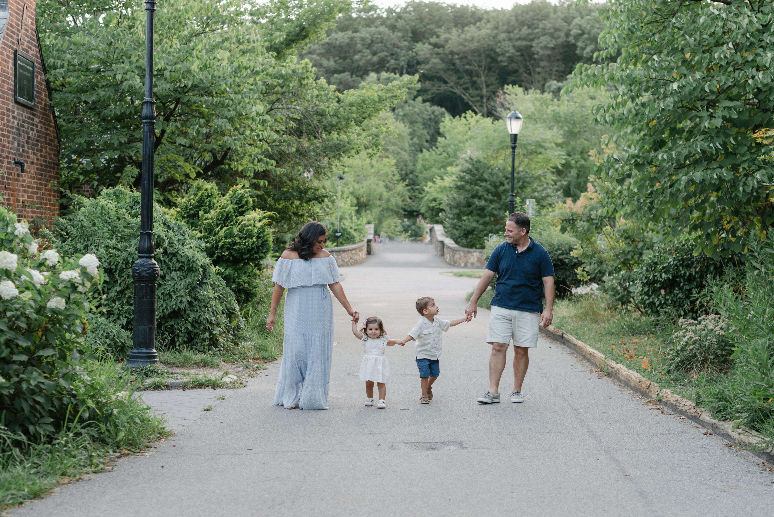 Family walking forward