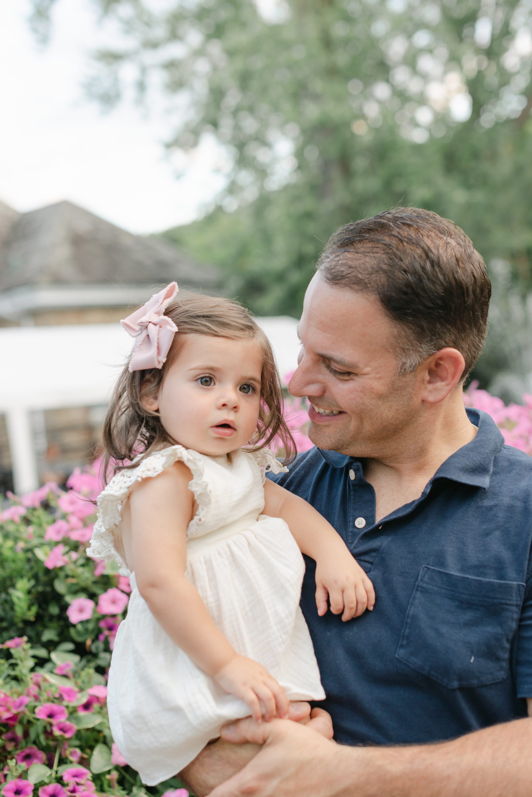 Dad looking at daughter