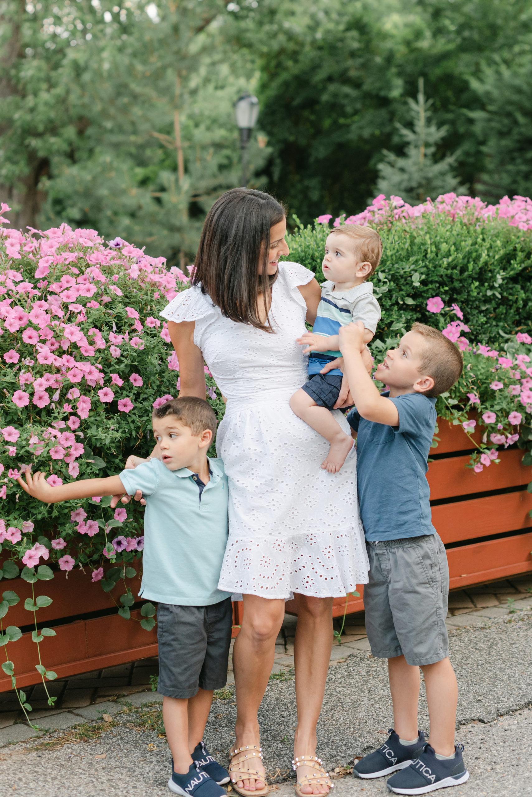 Mom looking at youngest son