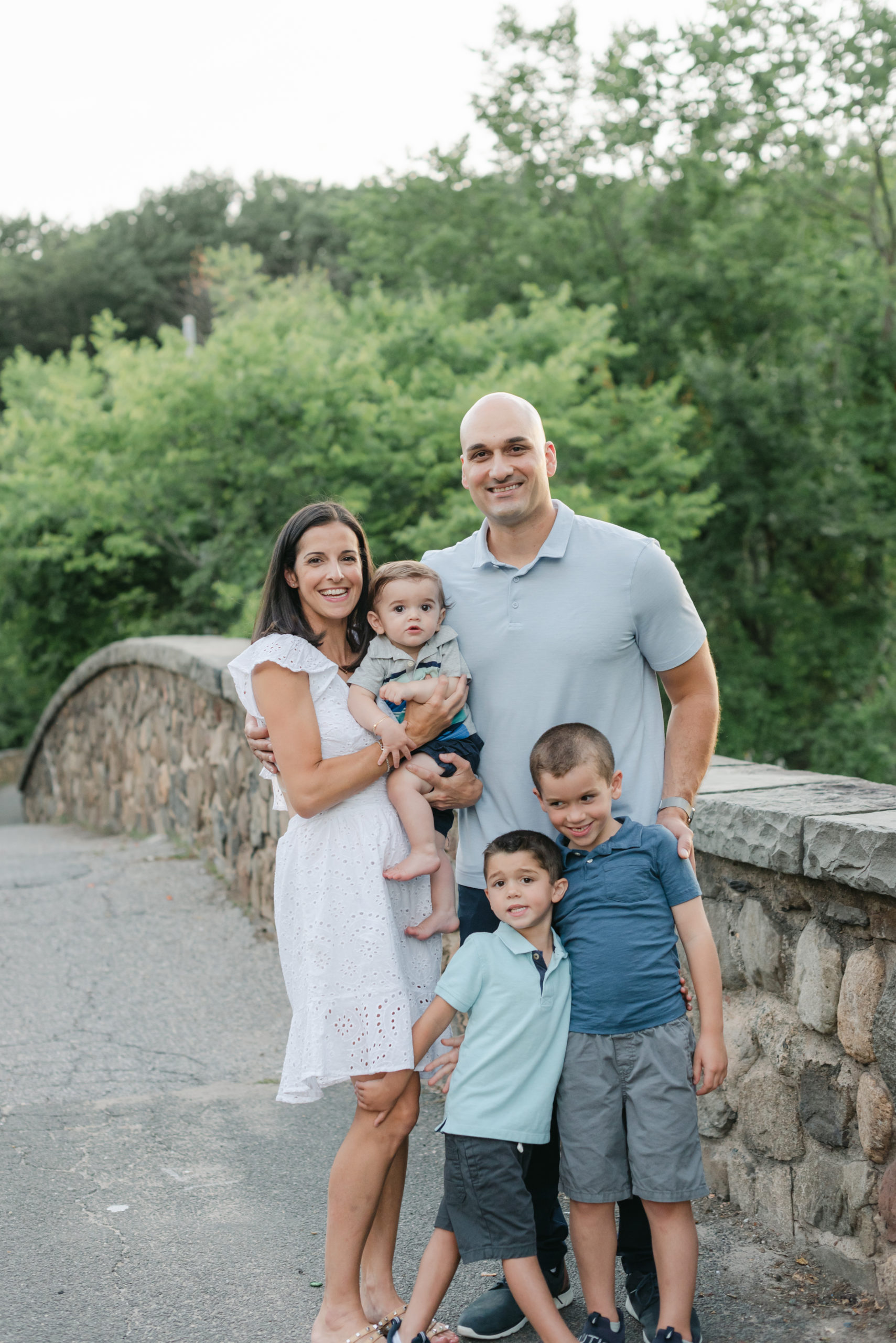 Family on the stone bridge