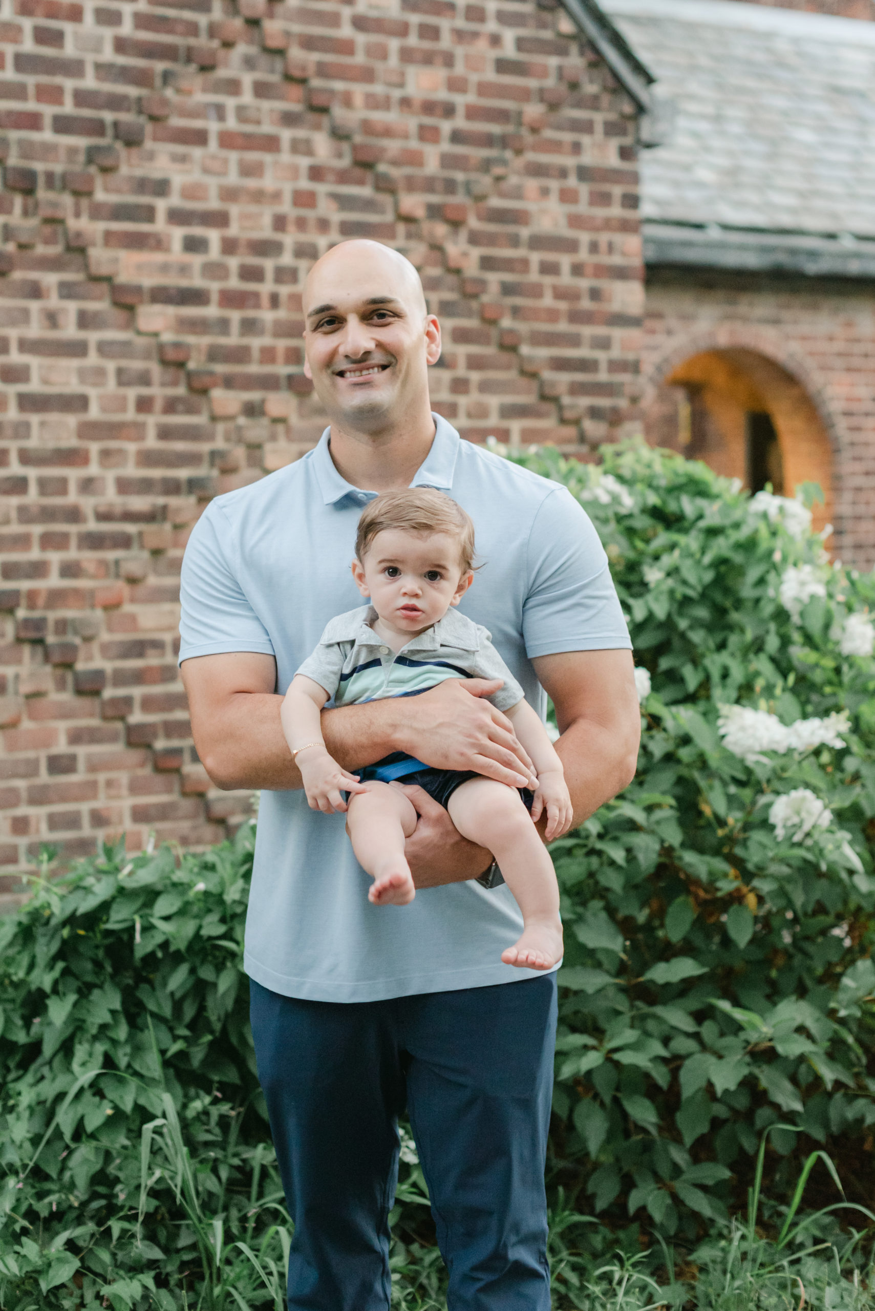 Dad holding baby